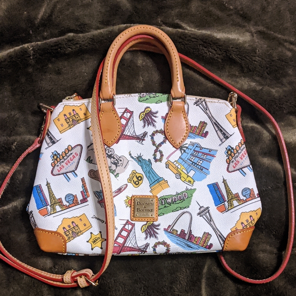 Dooney & Bourke Colorful City Print Satchel